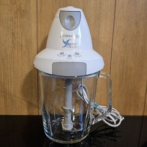 Bravetti Glass Vertical Food Proccesor Quad 4 Blade 7 Cup Chopper